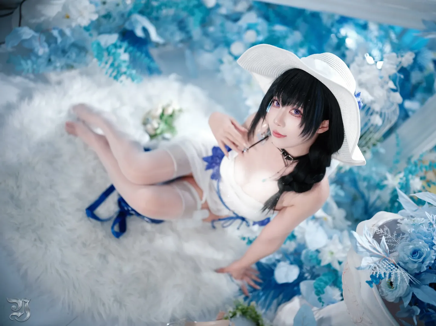 【梅里cos】勝利女神藍白花海中的清冷夢幻 - 第 8 張