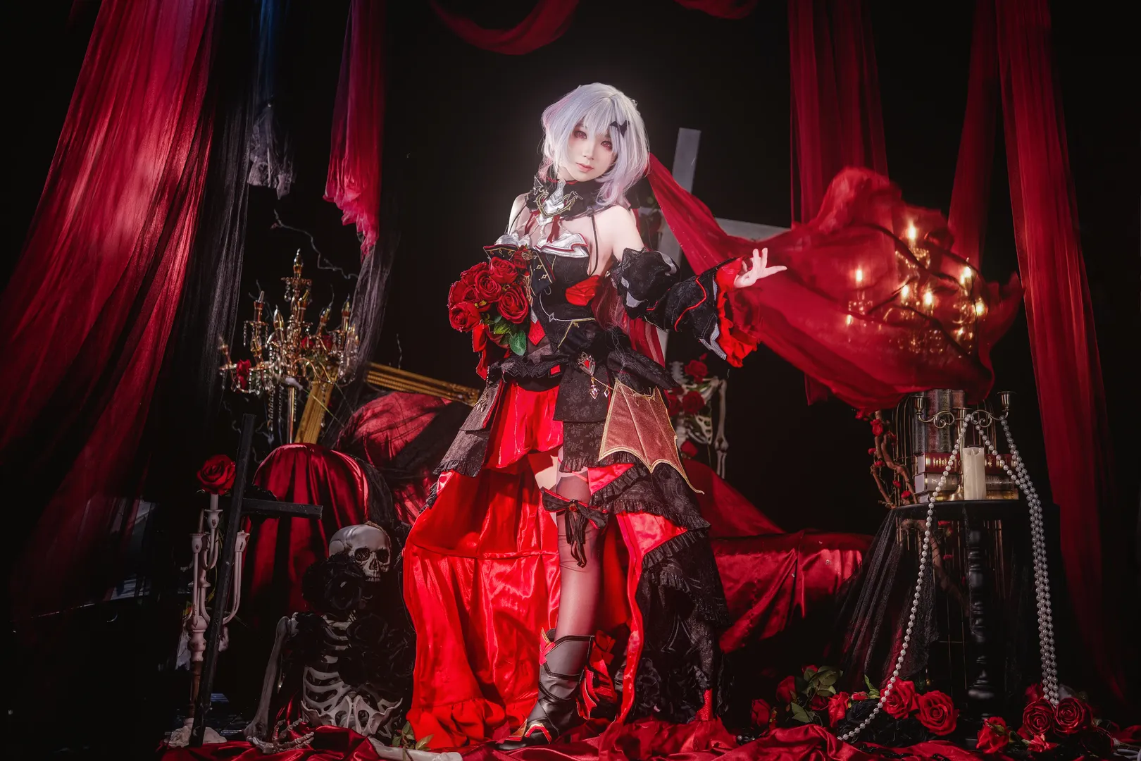 【德麗莎cos】崩壞3月下誓約，紅黑哥特風的迷人氣息 - 第 9 張