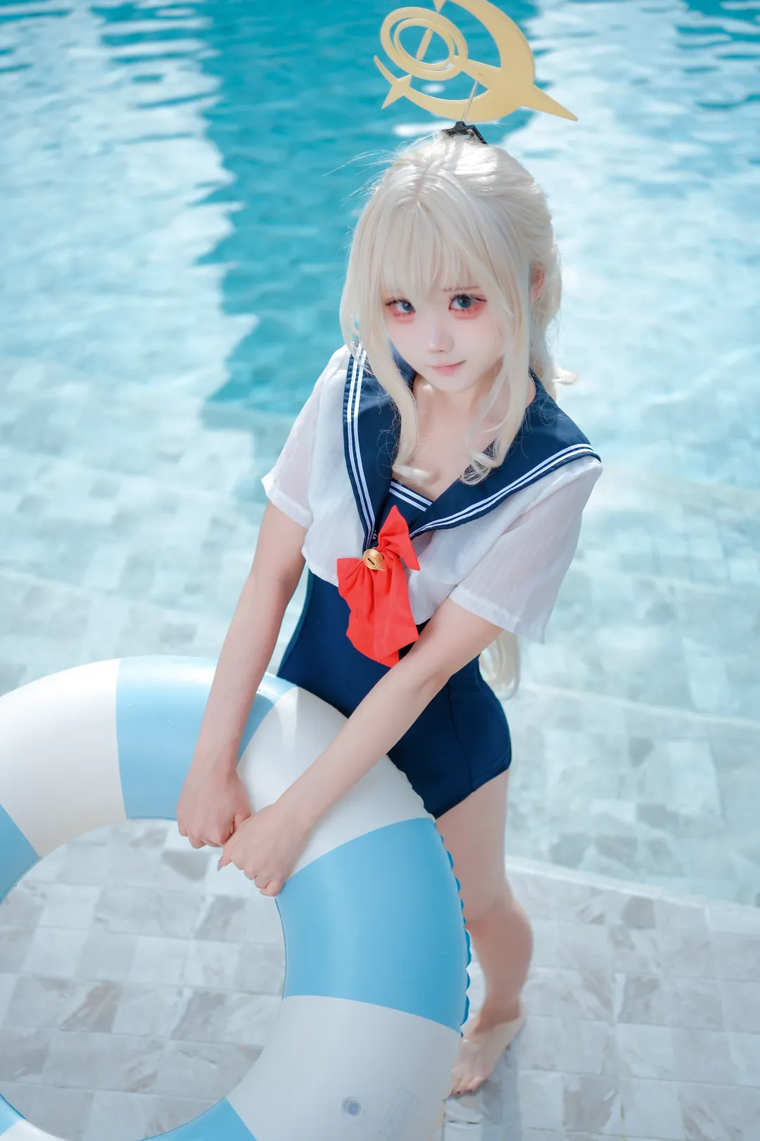 【笑面教授cos】蔚蓝档案 泳装水手服的夏日记录 - 第 2 张