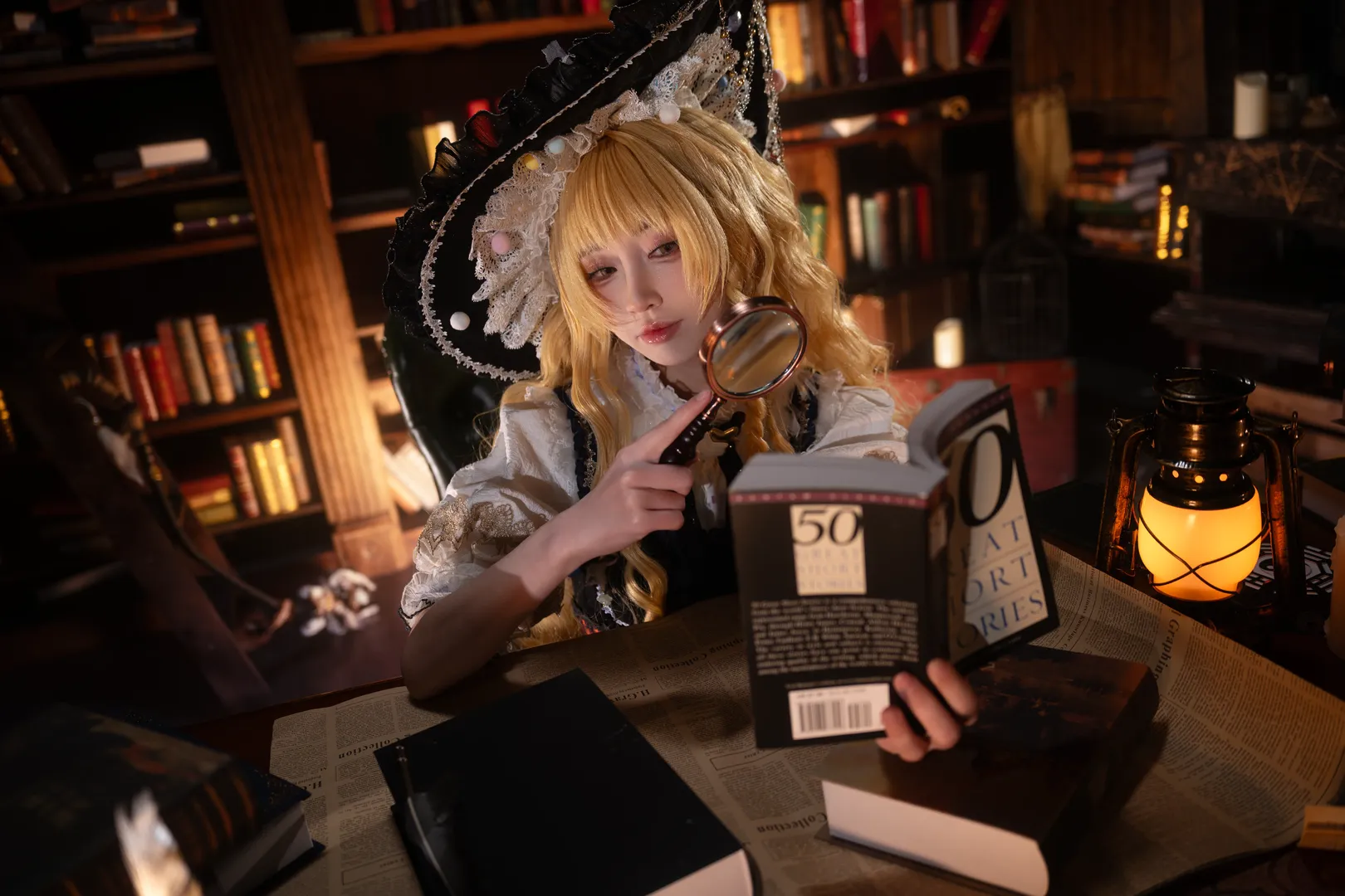 【魔理沙cos】东方Project魔法使的复古书房探秘 - 第 2 张