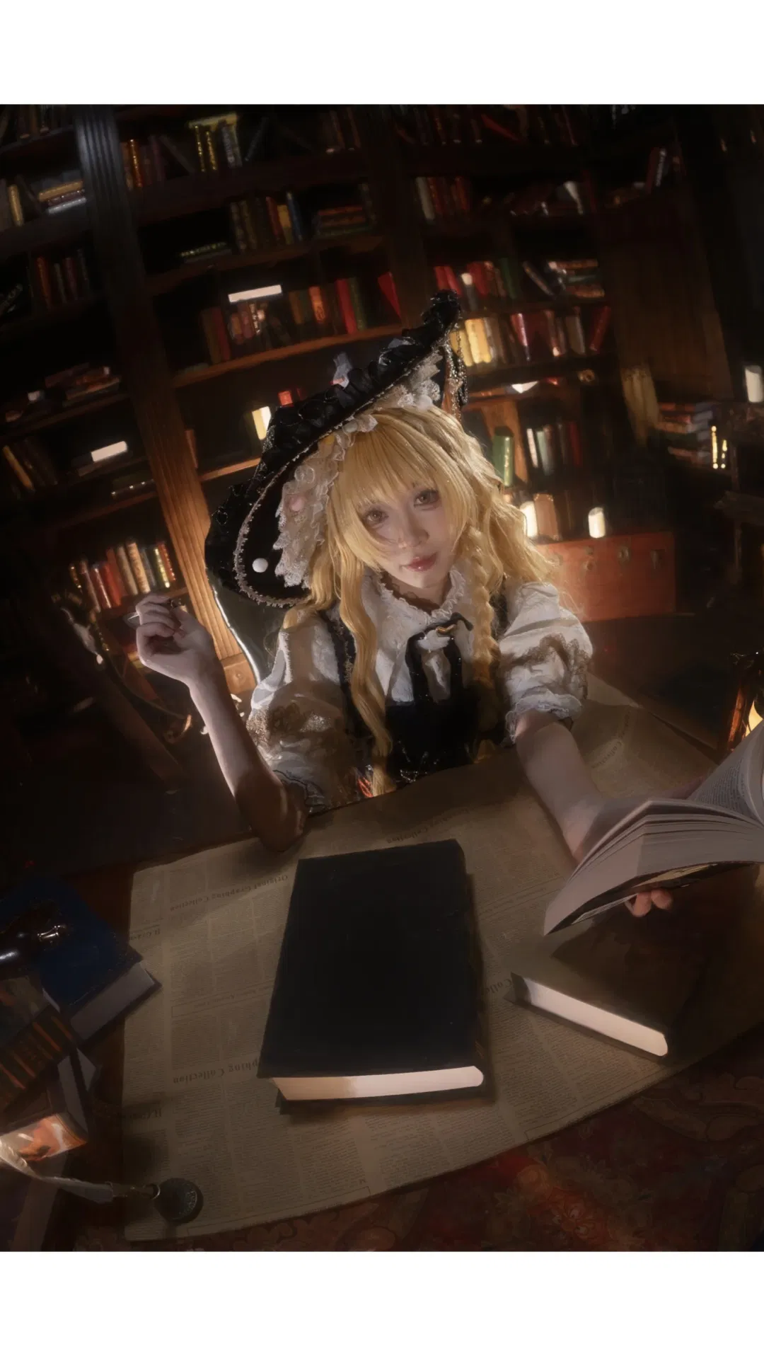 【魔理沙cos】东方Project 魔法使的图书馆静谧时刻 - 第 1 张