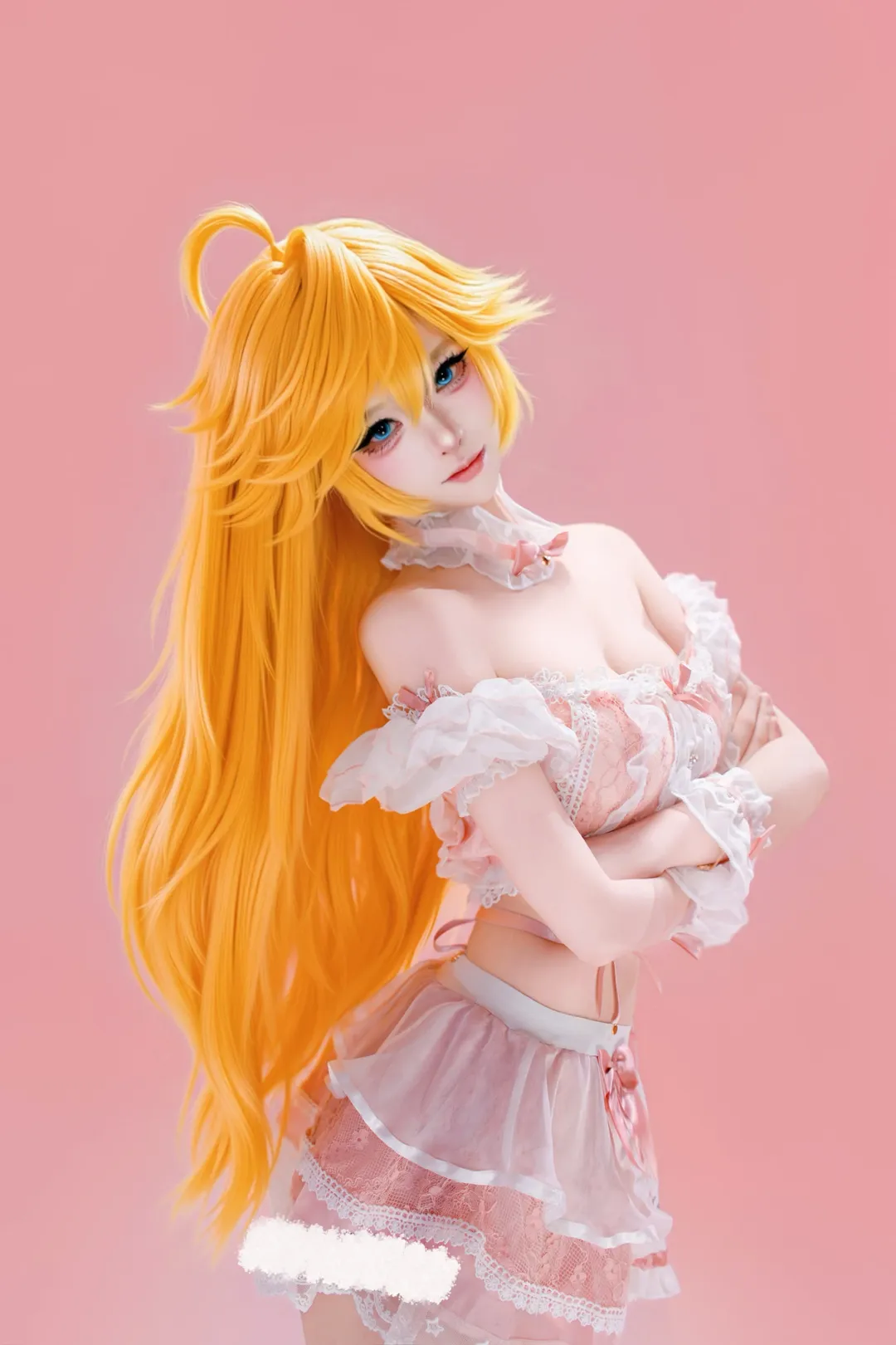 【Panty cos】吊帶襪天使私設，粉白蕾絲的甜美暴擊 - 第 2 張