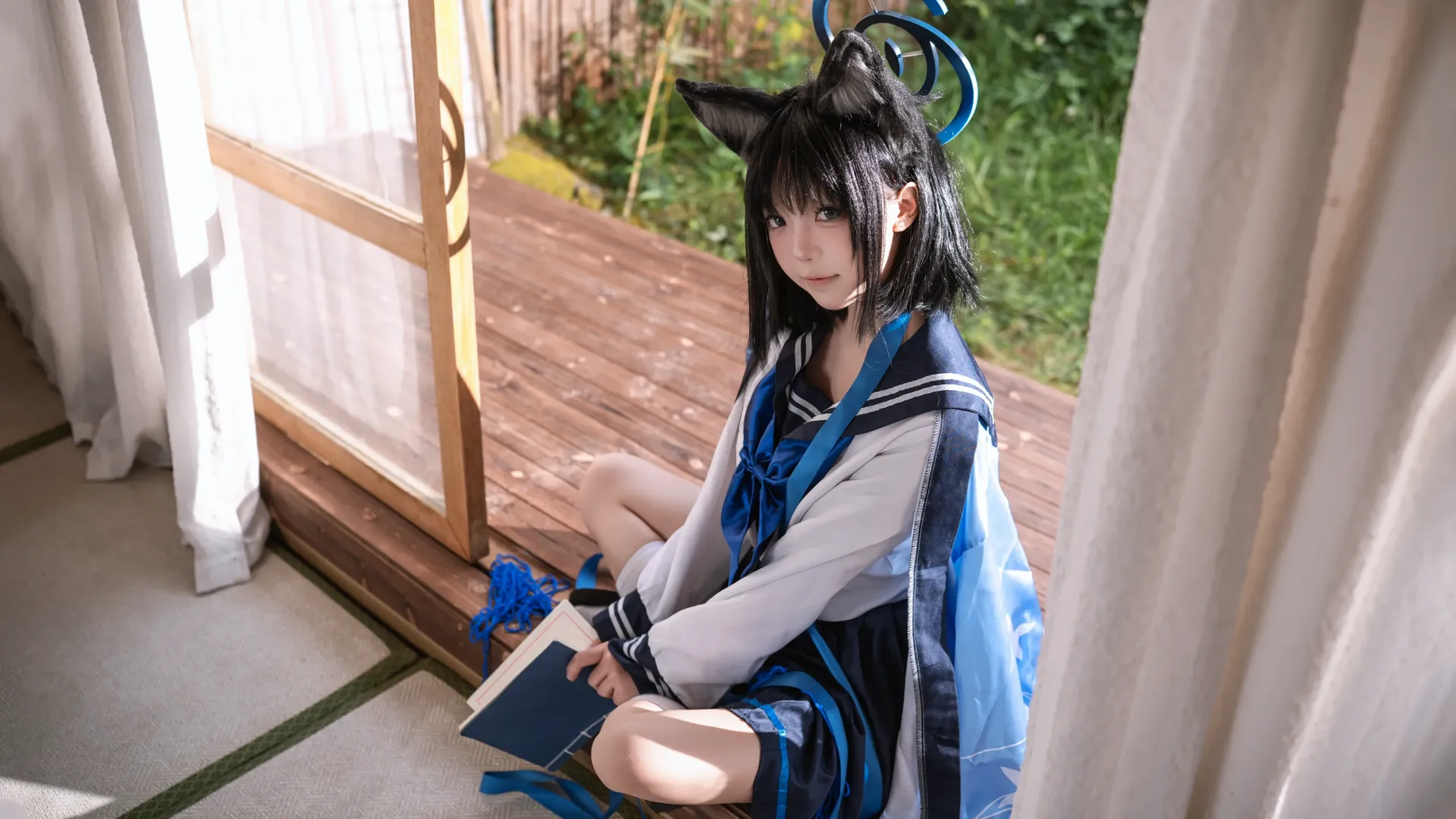 【桐生桔梗cos】蔚蓝档案，老师过来坐这边 - 第 3 张