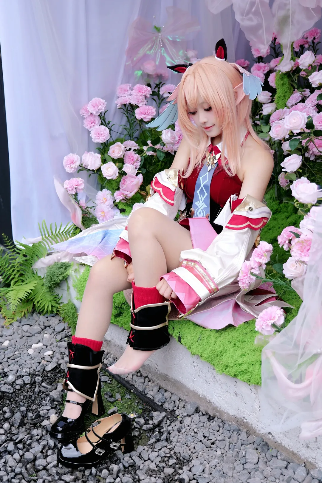 【莉奈娅cos】原神花海里的精灵少女 - 第 1 张