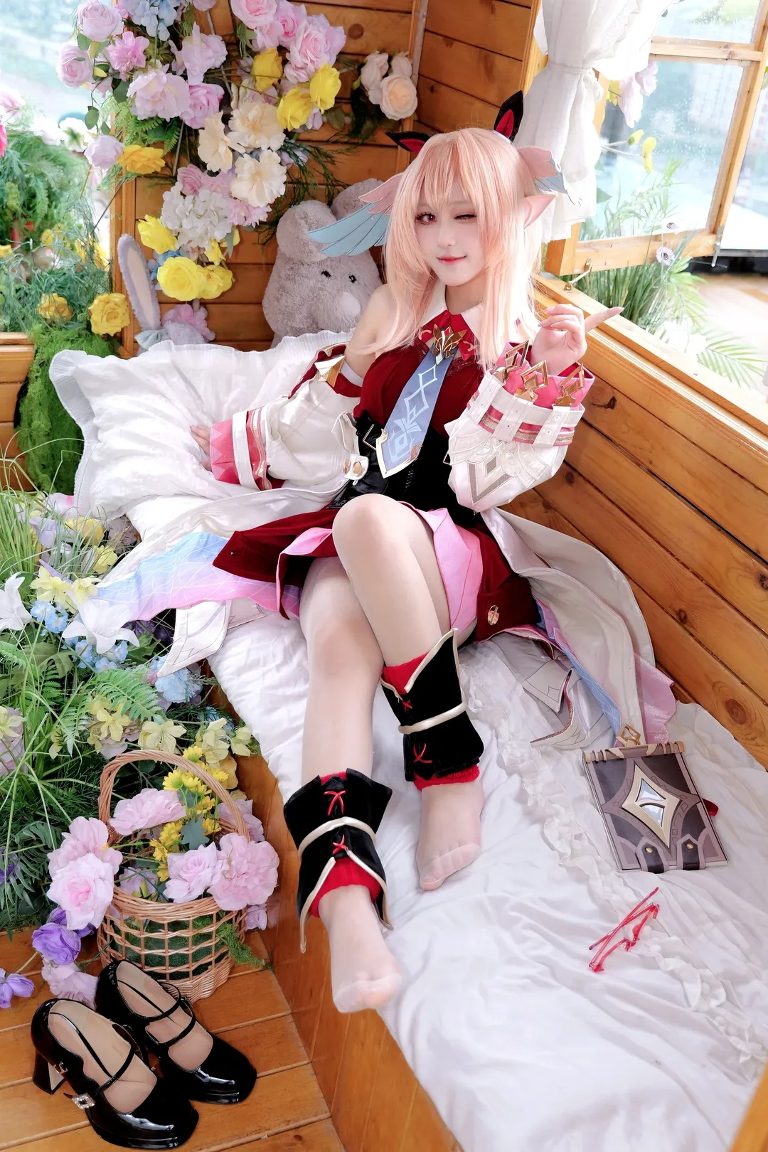 【莉奈娅cos】原神花海里的精灵少女 - 第 2 张