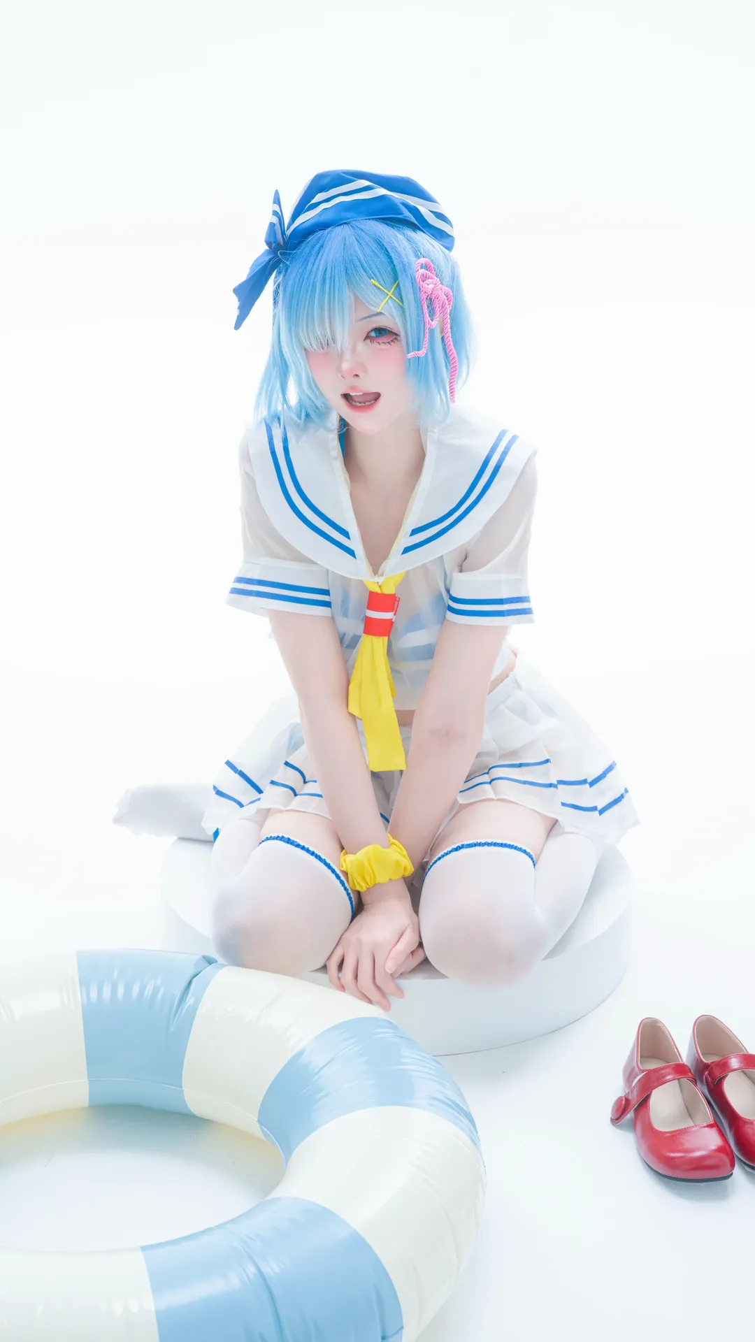 【蕾姆cos】八月棚拍Re:从零开始的异世界生活泳装 - 第 3 张