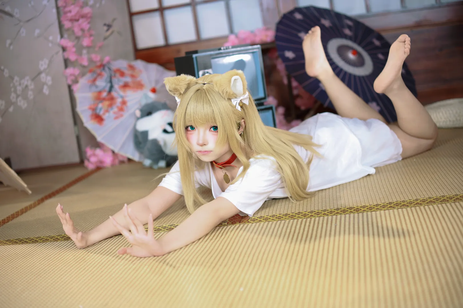 【黄豆粉cos】40原猫娘和风室内写真 - 第 9 张