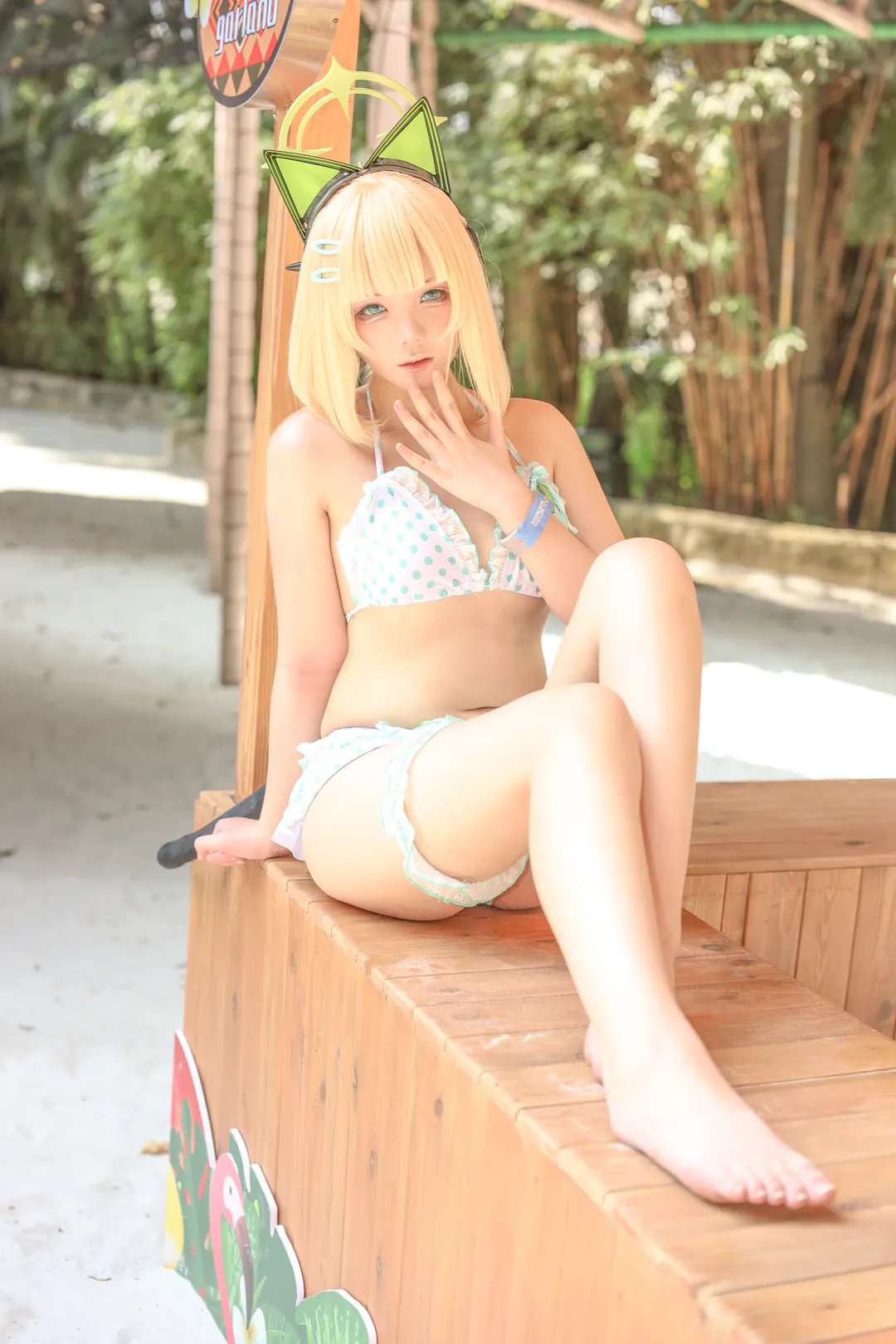 【才羽绿cos】广州长隆水上乐园玩水拍摄，感受蔚蓝档案的夏日魅力 - 第 5 张