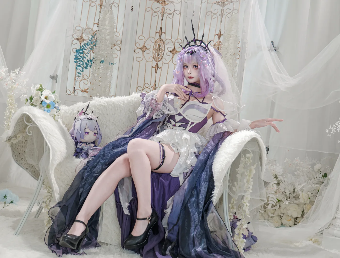 【遐蝶cos】崩坏星穹铁道暗黑婚纱造型尝试 - 第 2 张