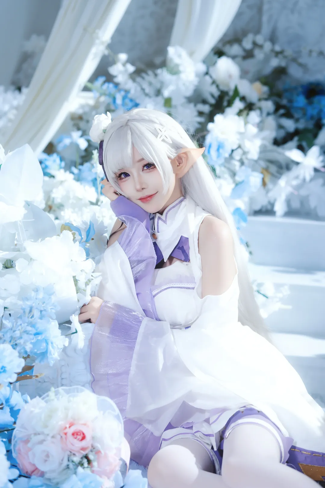 【爱蜜莉雅cos】Re:从零开始的异世界生活，纯白精灵的冰雪主题 - 第 1 张