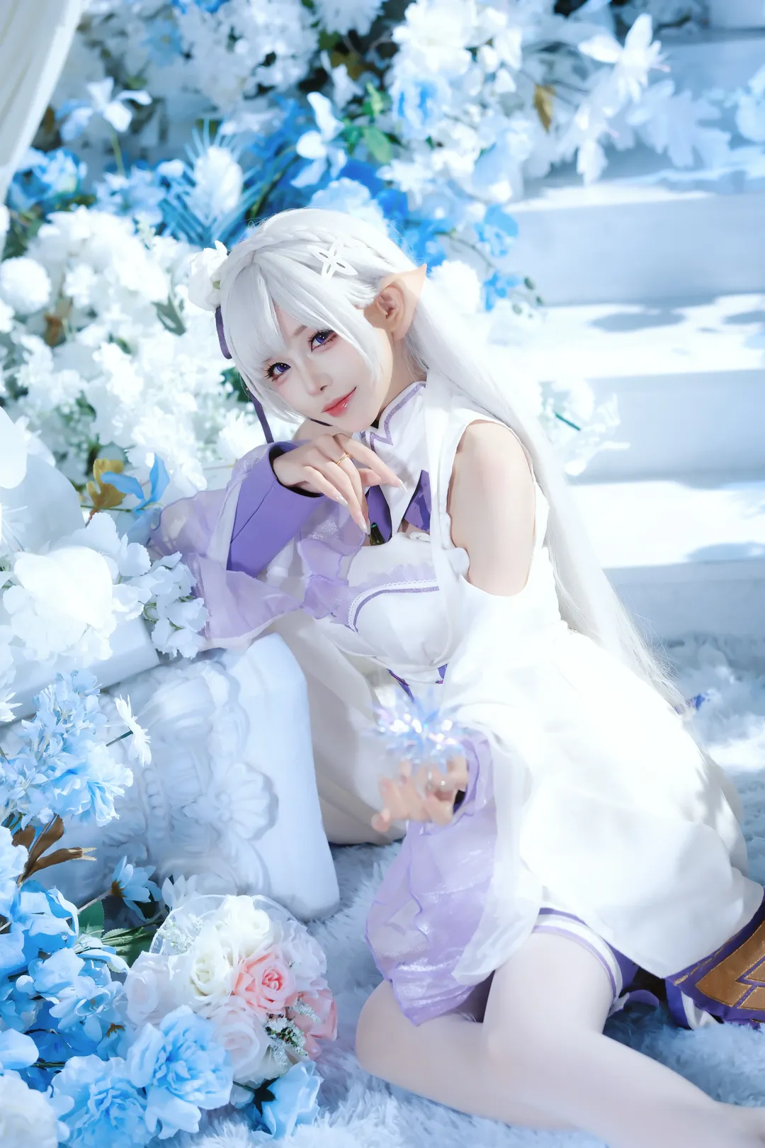 【爱蜜莉雅cos】Re:从零开始的异世界生活，纯白精灵的冰雪主题 - 第 2 张