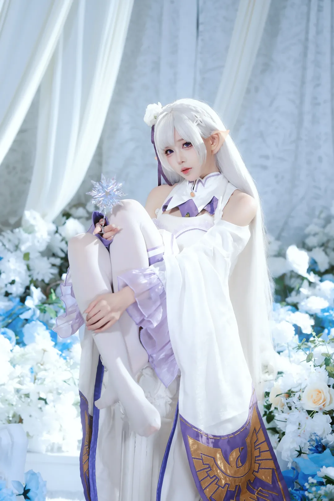 【爱蜜莉雅cos】Re:从零开始的异世界生活，纯白精灵的冰雪主题 - 第 3 张