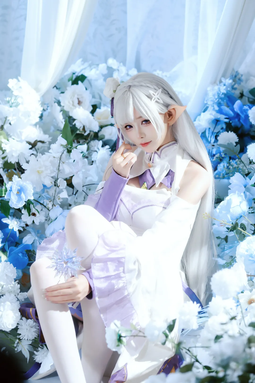 【爱蜜莉雅cos】Re:从零开始的异世界生活，纯白精灵的冰雪主题 - 第 6 张