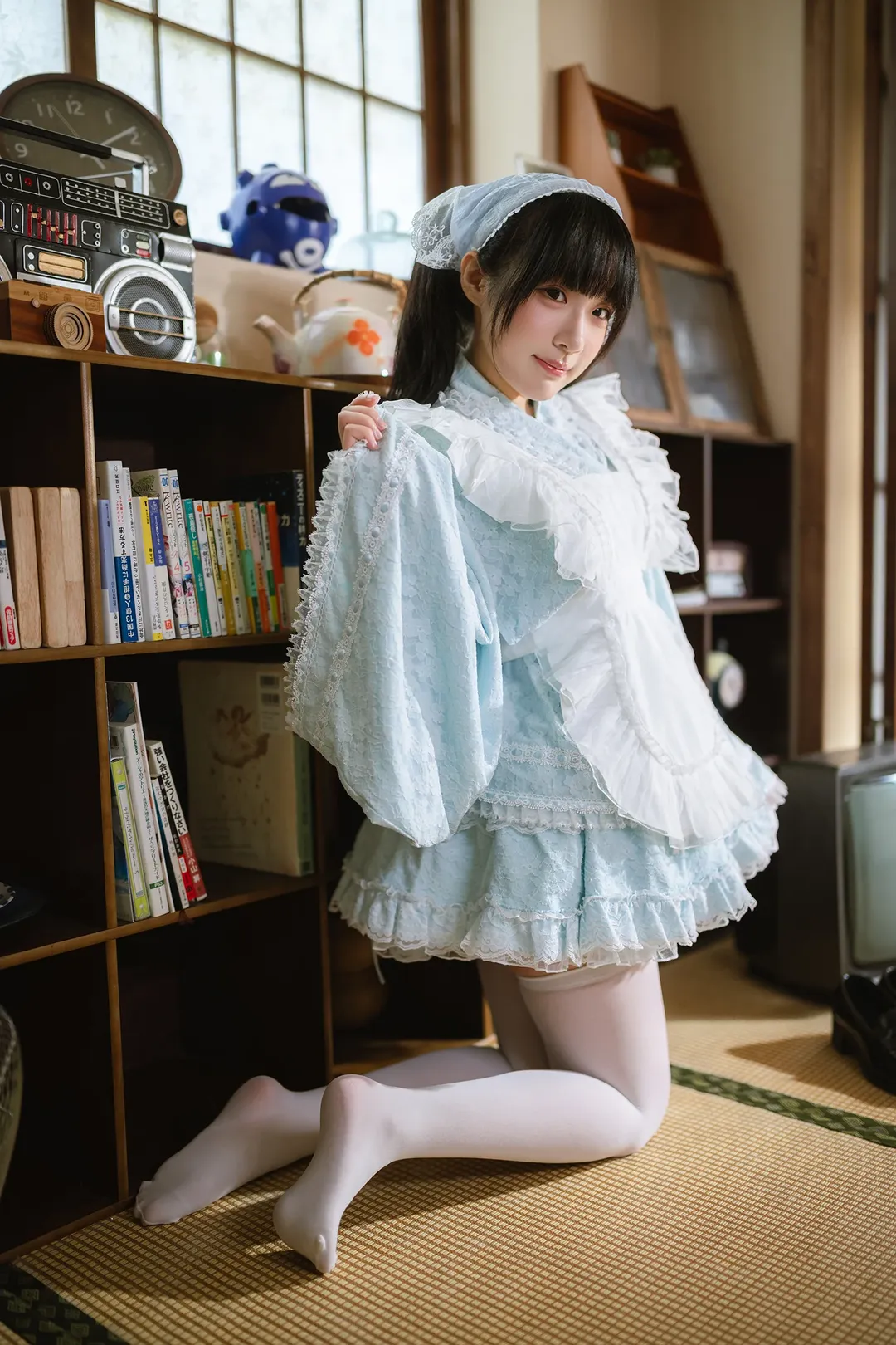 奶油波子汽水与纯白下午茶，复古和室里的慵懒写真 - 第 1 张