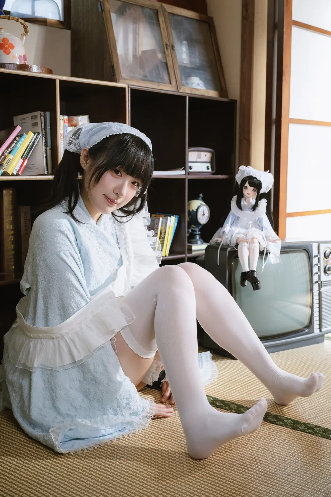 奶油波子汽水与纯白下午茶，复古和室里的慵懒写真 - 第 6 张