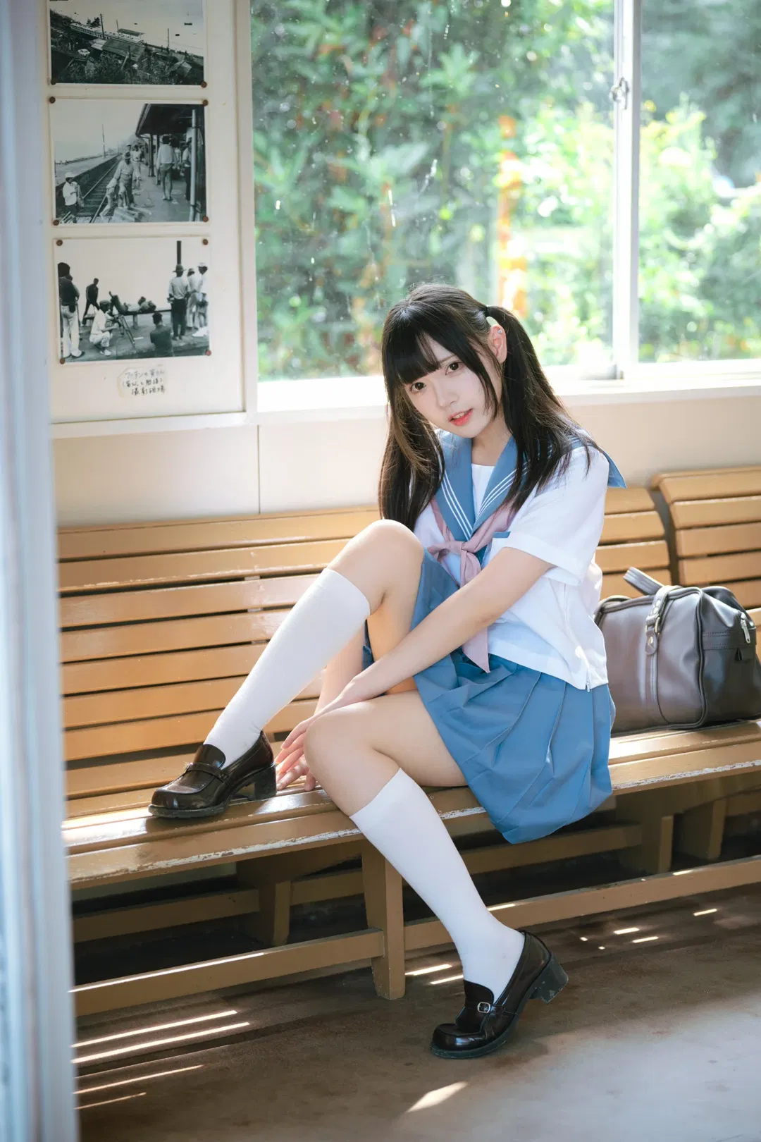 夏日JK制服写真，伊予下灘的海边车站太出片了 - 第 15 张
