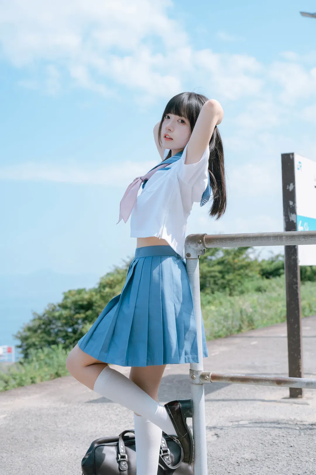 夏日JK制服写真，伊予下灘的海边车站太出片了 - 第 5 张