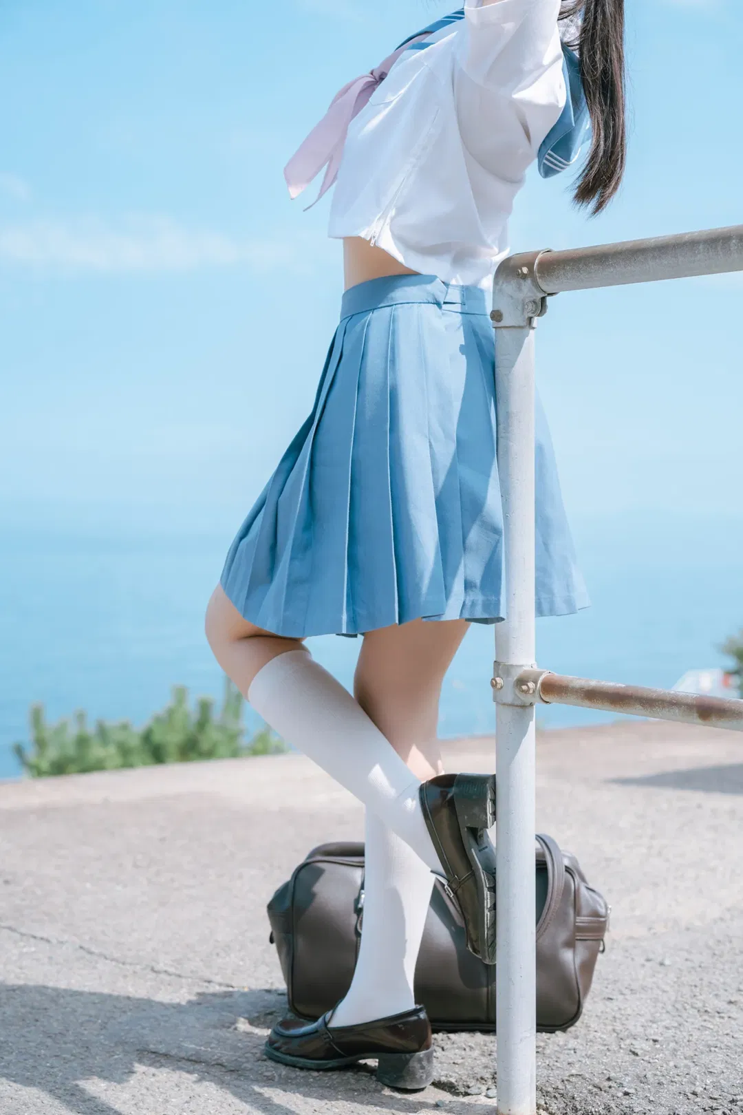 夏日JK制服写真，伊予下灘的海边车站太出片了 - 第 6 张