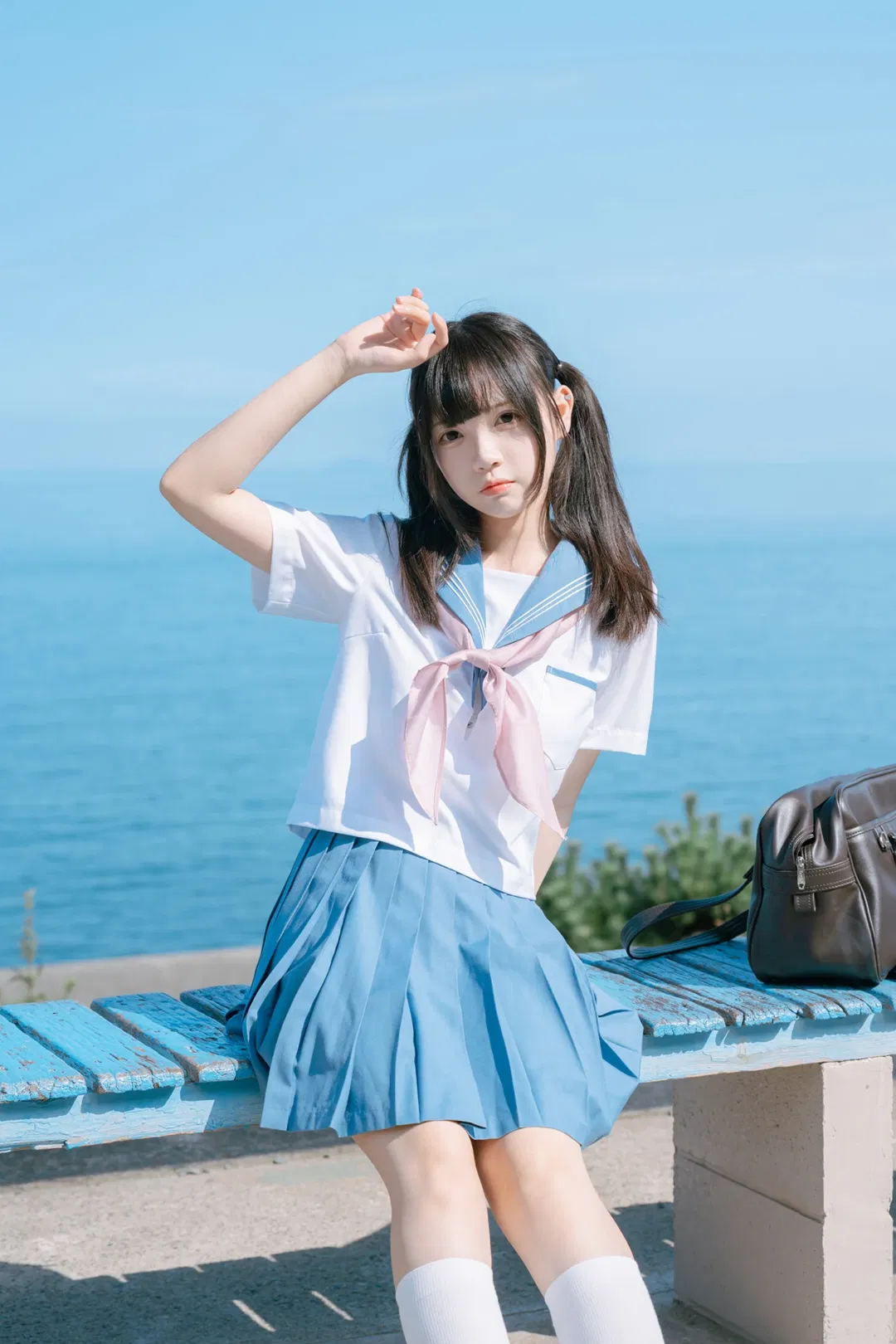 夏日JK制服写真，伊予下灘的海边车站太出片了 - 第 7 张