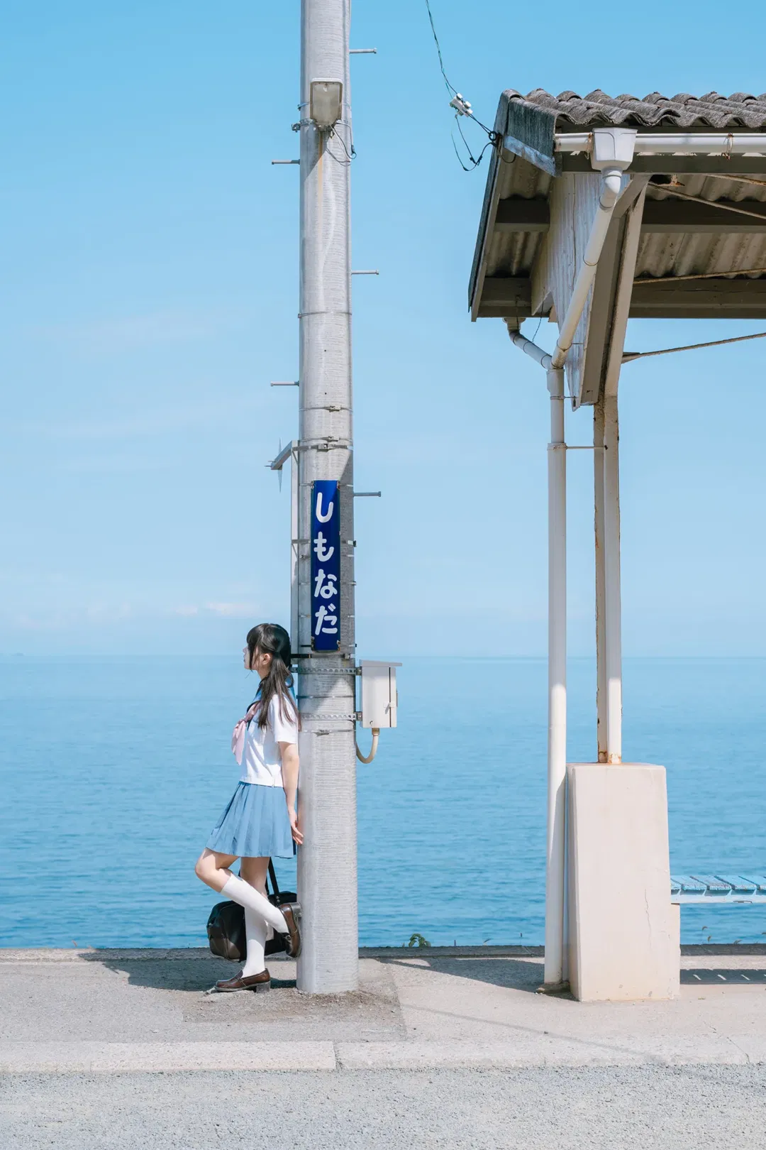 夏日JK制服写真，伊予下灘的海边车站太出片了 - 第 8 张