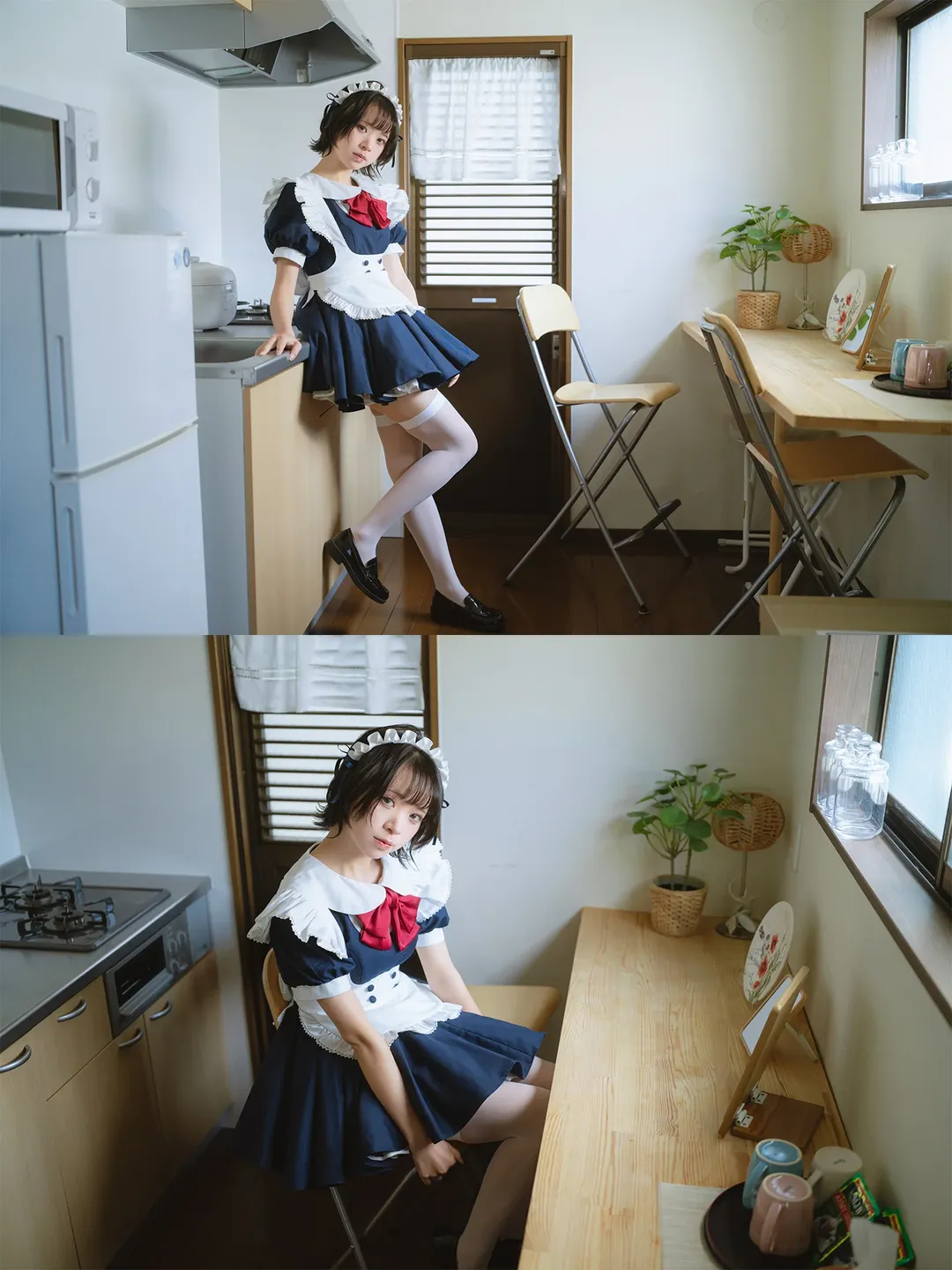 日系女僕裝居家寫真，微醺狀態下的慵懶日常 - 第 4 張