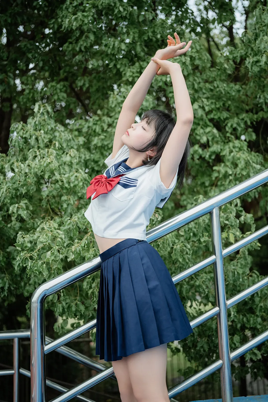 抓住暑期的尾巴拍一組校園風JK制服外拍 - 第 8 張