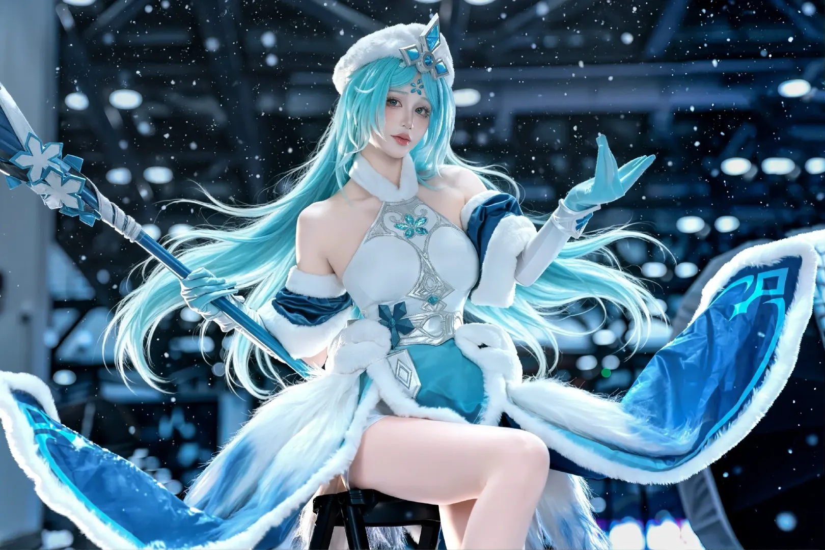 【王昭君cos】冰雪主题的场照动作分享 - 第 3 张