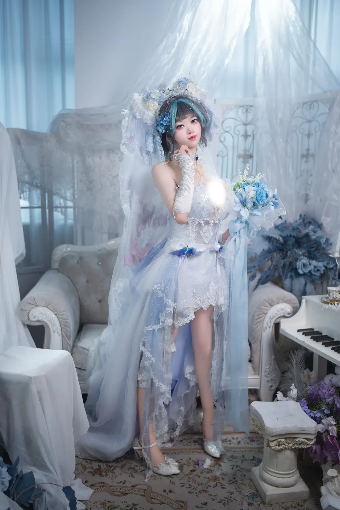 【柴郡cos】碧蓝航线柴郡花嫁猫耳头纱造型分享 - 第 2 张