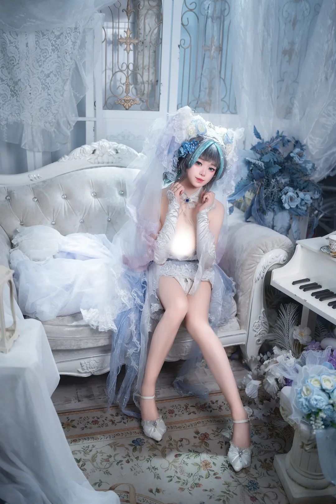 【柴郡cos】碧蓝航线柴郡花嫁猫耳头纱造型分享 - 第 4 张