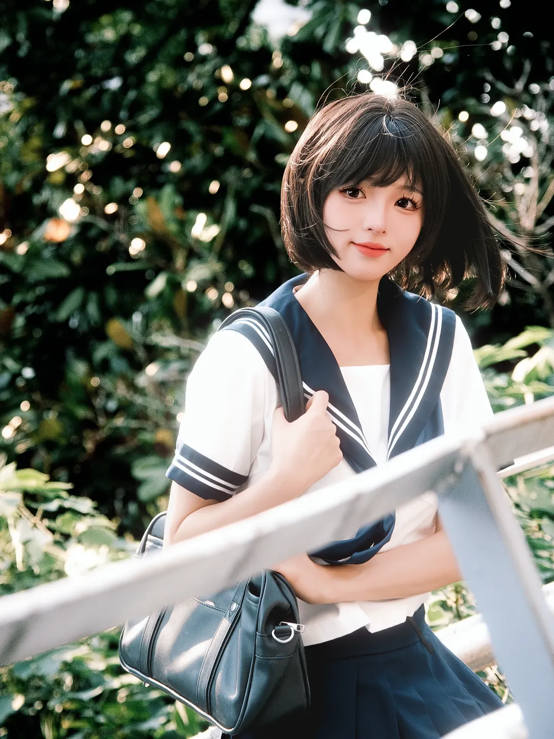 水手服配复古相机，定格日系夏天的自由与勇敢 - 第 9 张