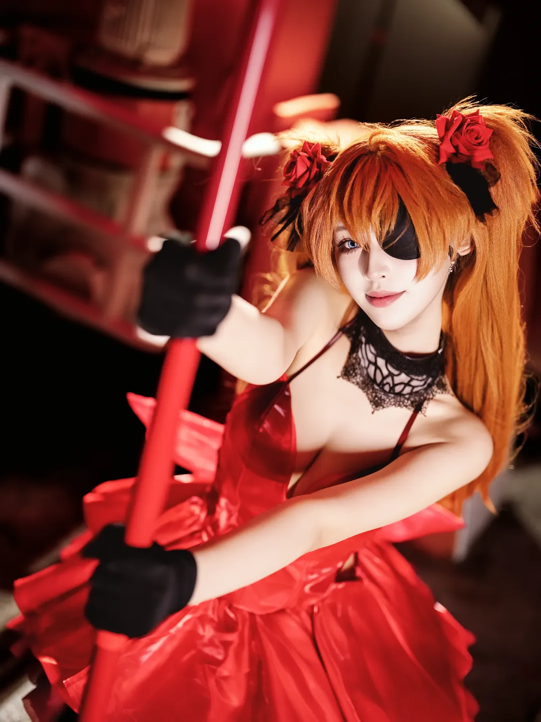 【明日香cos】新世纪福音战士夜景下的红黑碰撞 - 第 16 张