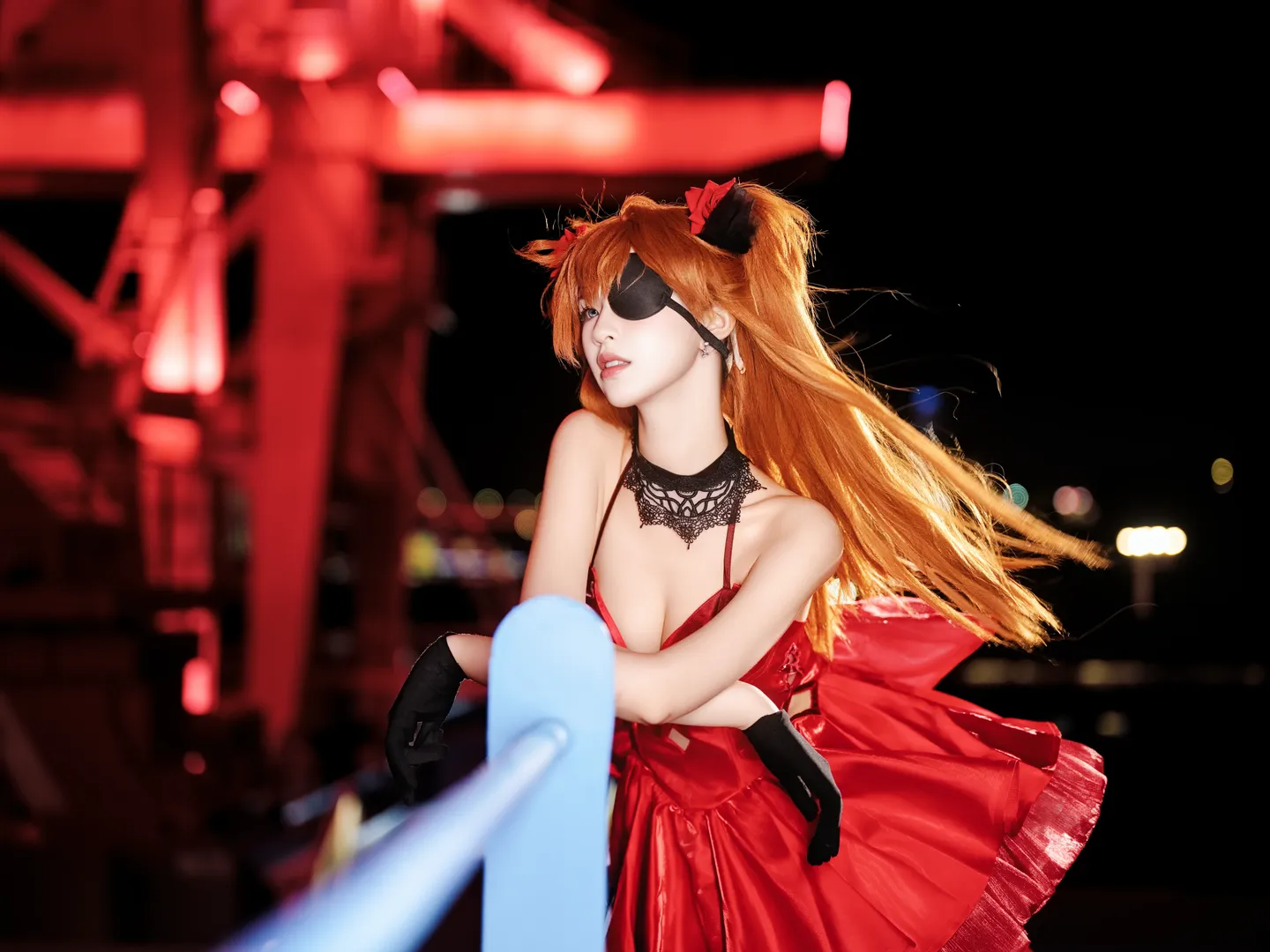 【明日香cos】新世纪福音战士夜景下的红黑碰撞 - 第 4 张