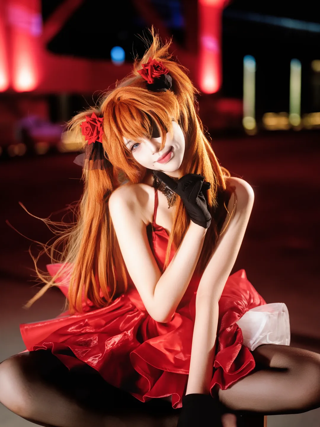 【明日香cos】新世纪福音战士夜景下的红黑碰撞 - 第 5 张