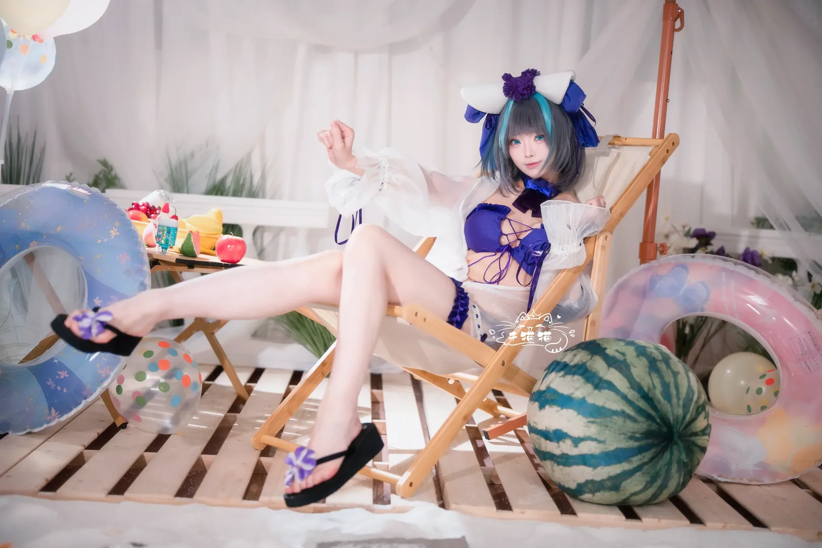 【柴郡cos】碧蓝航线的夏日风情，这套泳装太棒了