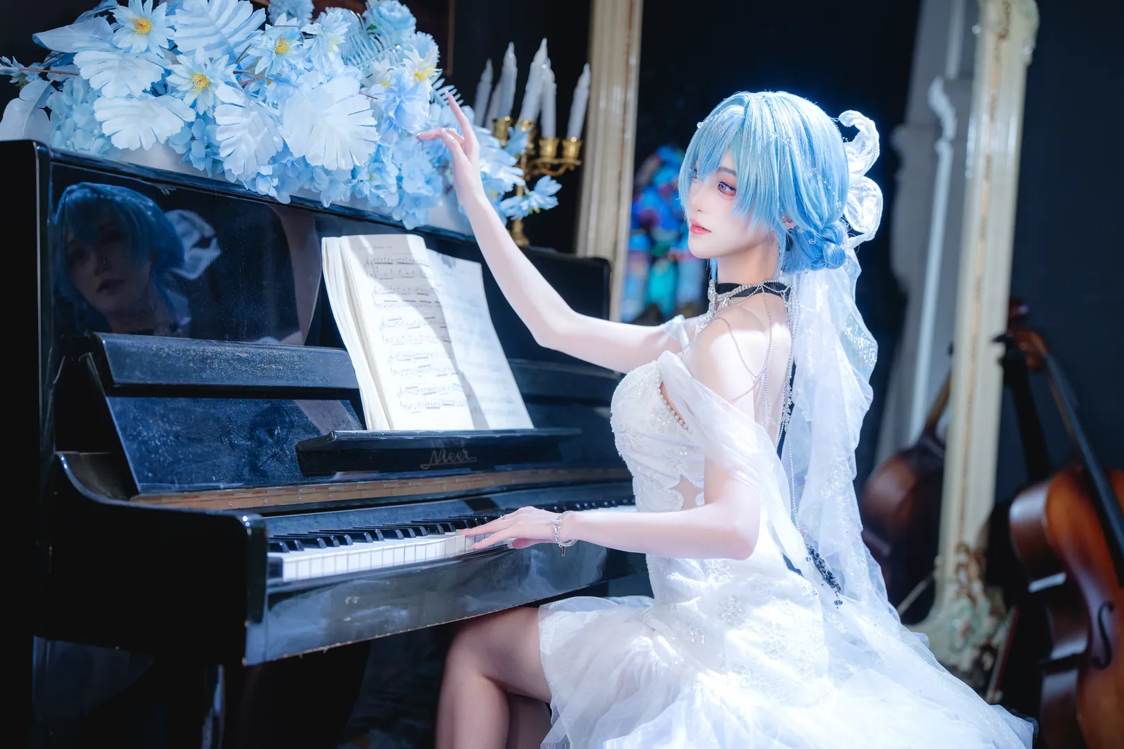 【守岸人cos】鸣潮 鸣乐之时 纯白纱裙的钢琴之约 - 第 3 张