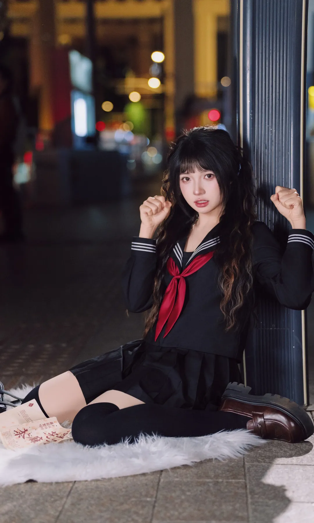 夜色街頭昭和風JK水手服寫真穿搭分享 - 第 2 張