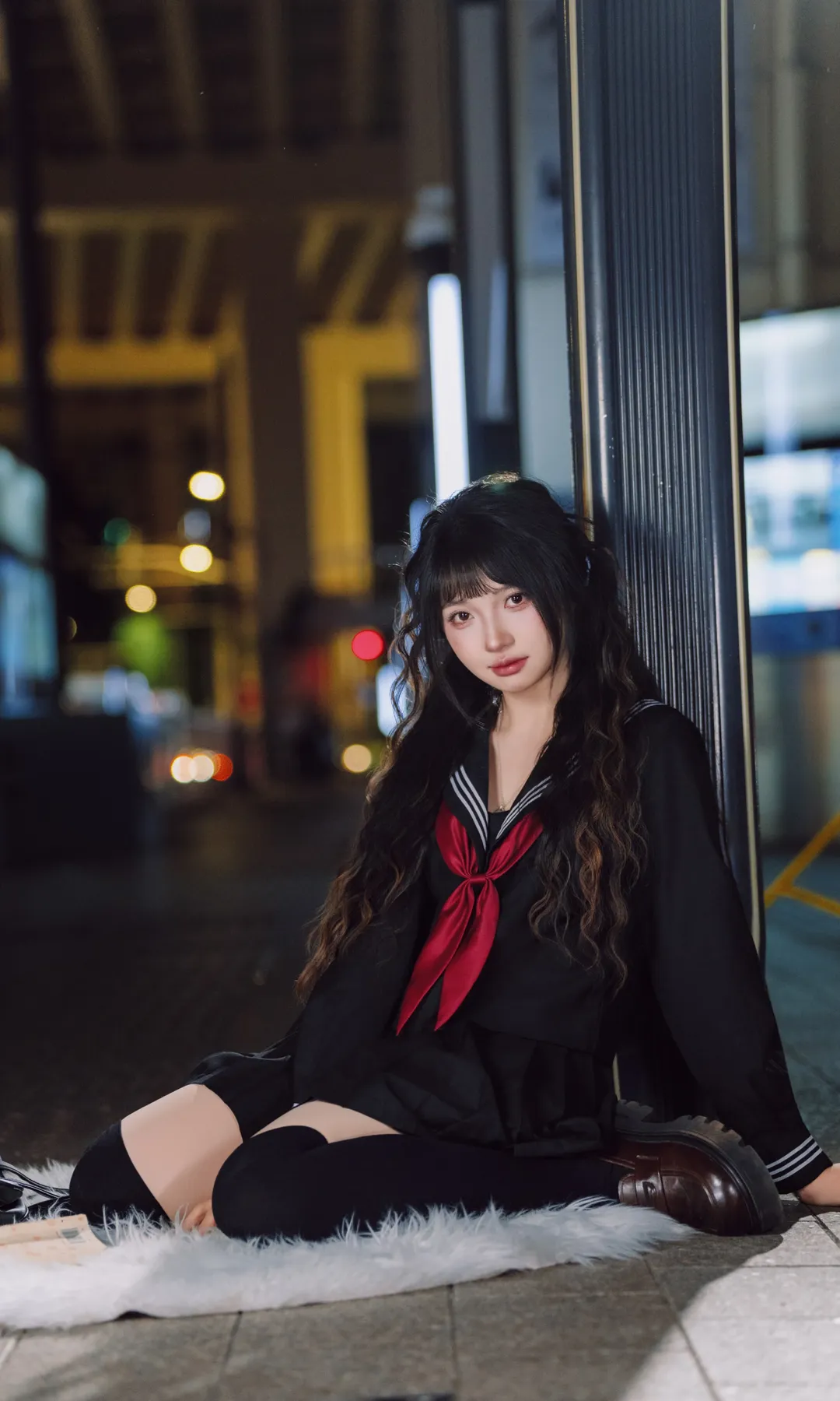 夜色街頭昭和風JK水手服寫真穿搭分享 - 第 3 張