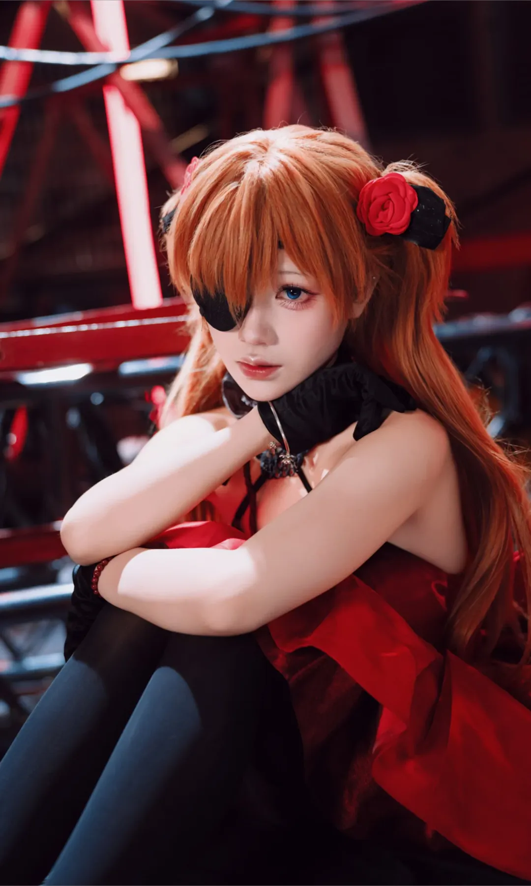 【明日香cos】新世紀福音戰士紅裙工業風正片 - 第 1 張
