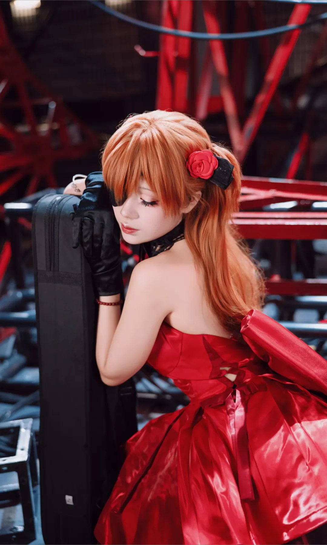 【明日香cos】新世紀福音戰士紅裙工業風正片 - 第 3 張