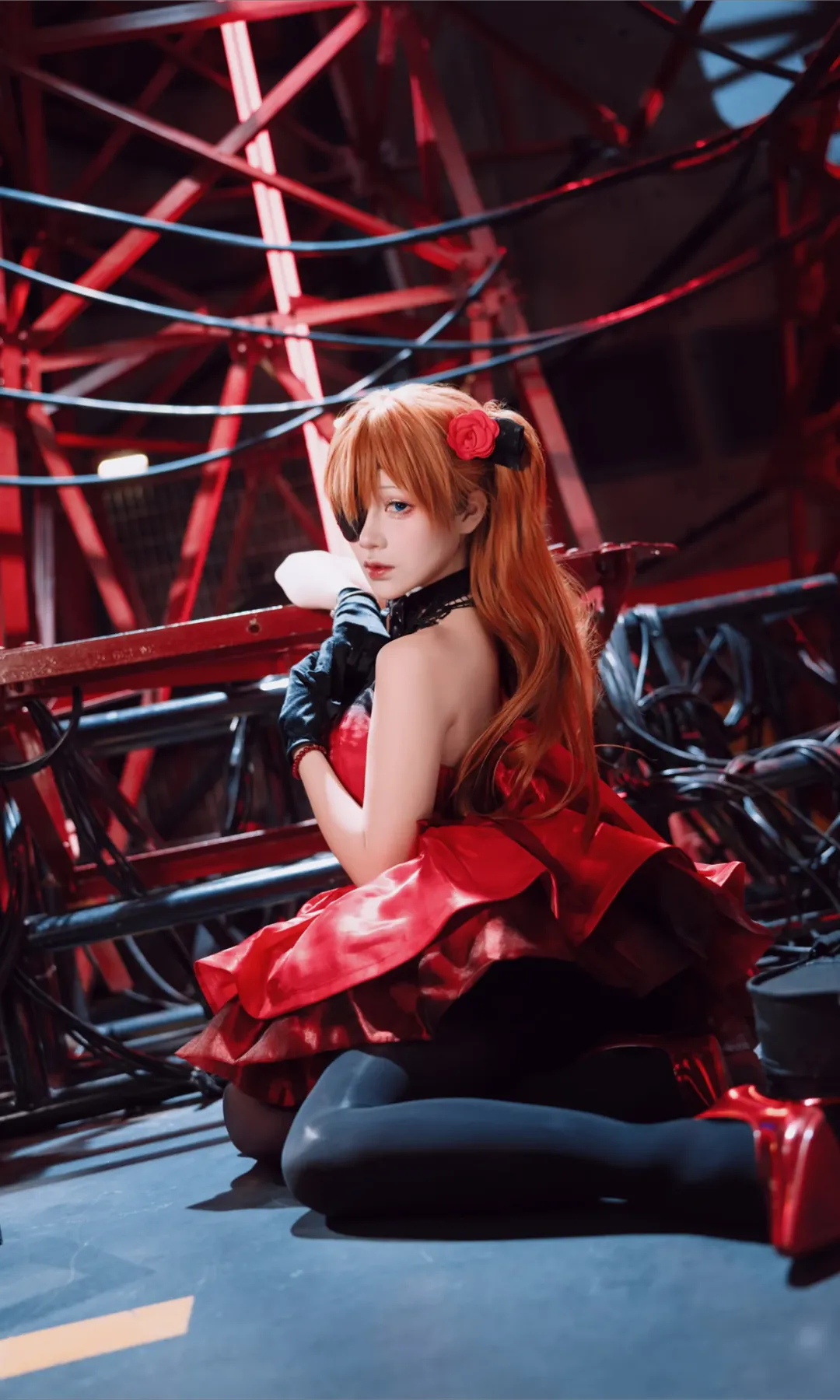 【明日香cos】新世紀福音戰士紅裙工業風正片 - 第 4 張
