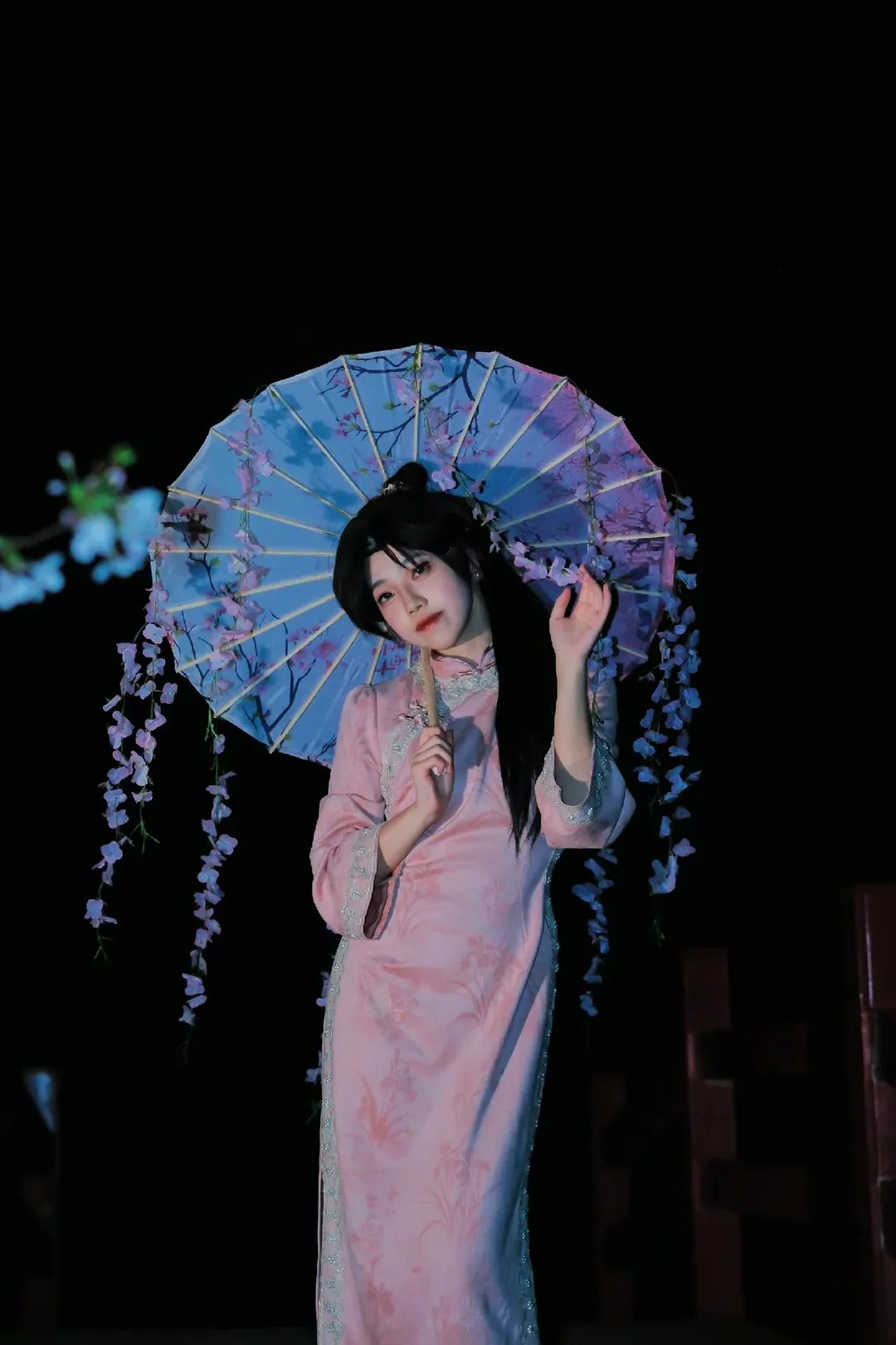 【贤者cos】无畏契约樱花旗袍夜拍记录 - 第 4 张