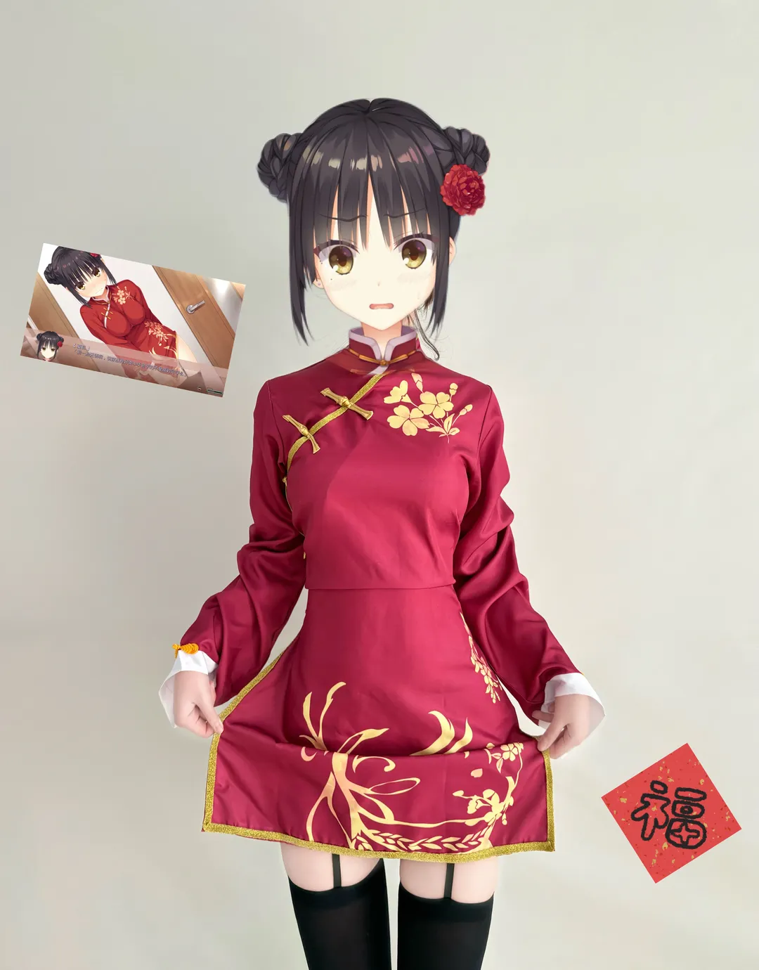 【四季夏目cos】星光咖啡馆里的枣子姐红旗袍试穿 - 第 1 张