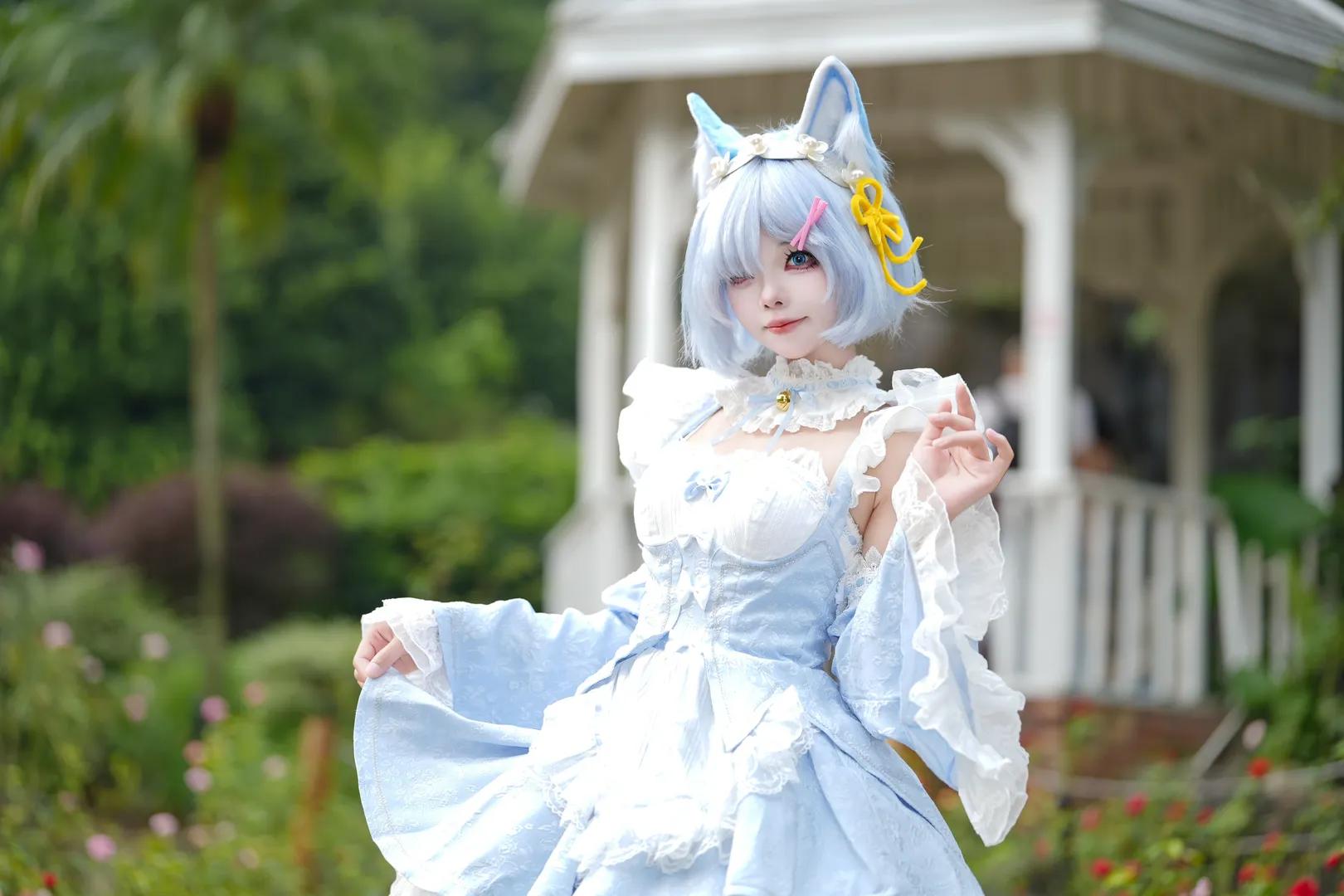 【蕾姆cos】夏天結束的瞬間，水色蕾姆的湖邊漫步 - 第 3 張