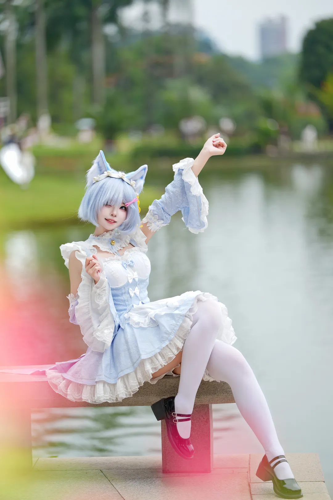 【蕾姆cos】夏天結束的瞬間，水色蕾姆的湖邊漫步 - 第 5 張