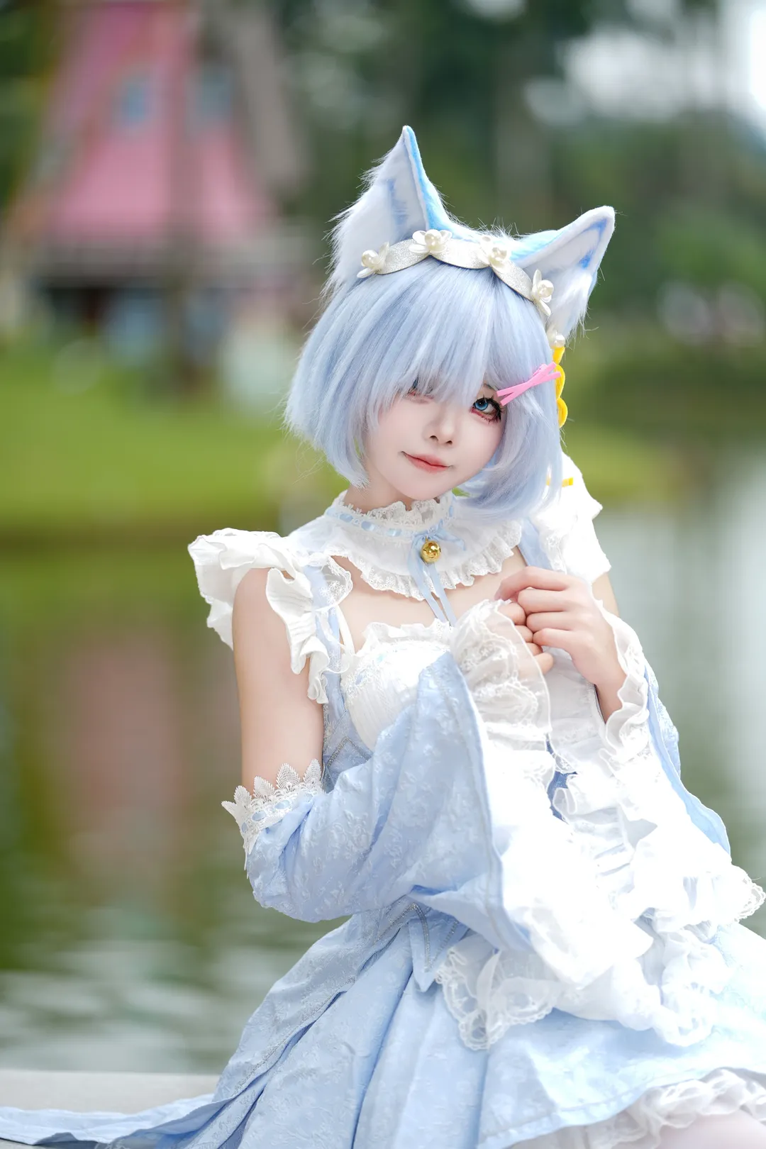 【蕾姆cos】夏天結束的瞬間，水色蕾姆的湖邊漫步 - 第 6 張