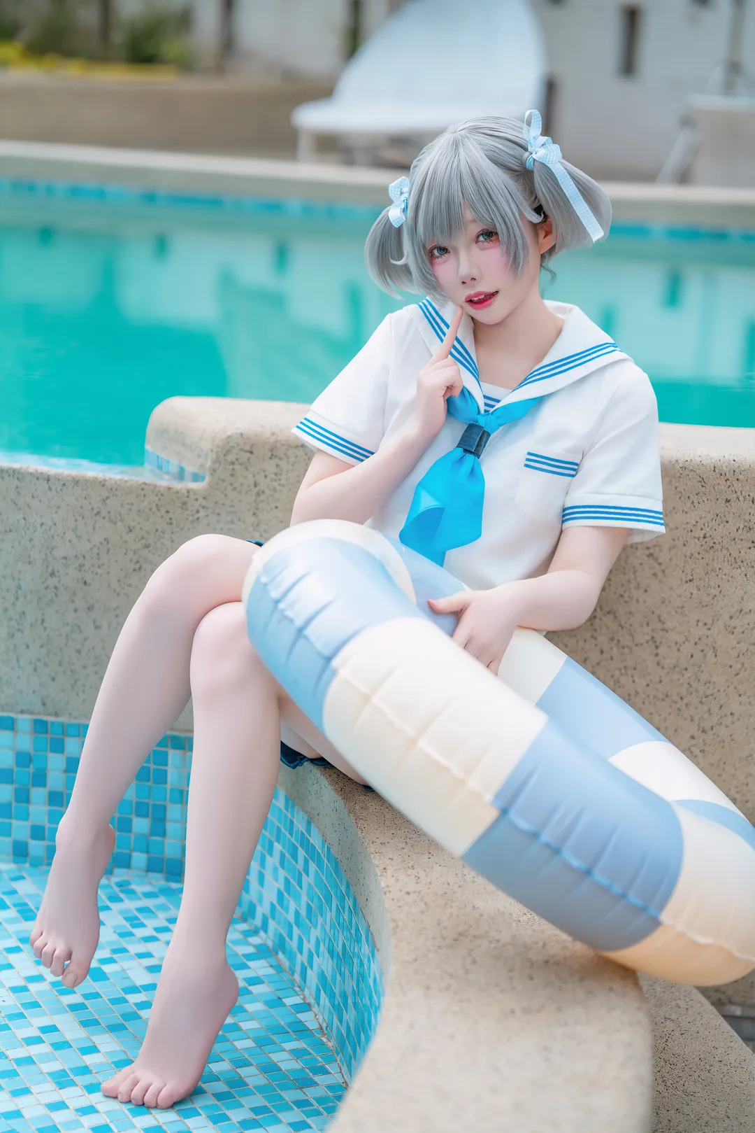 阴天泳池边的水手服JK写真拍摄记录 - 第 5 张
