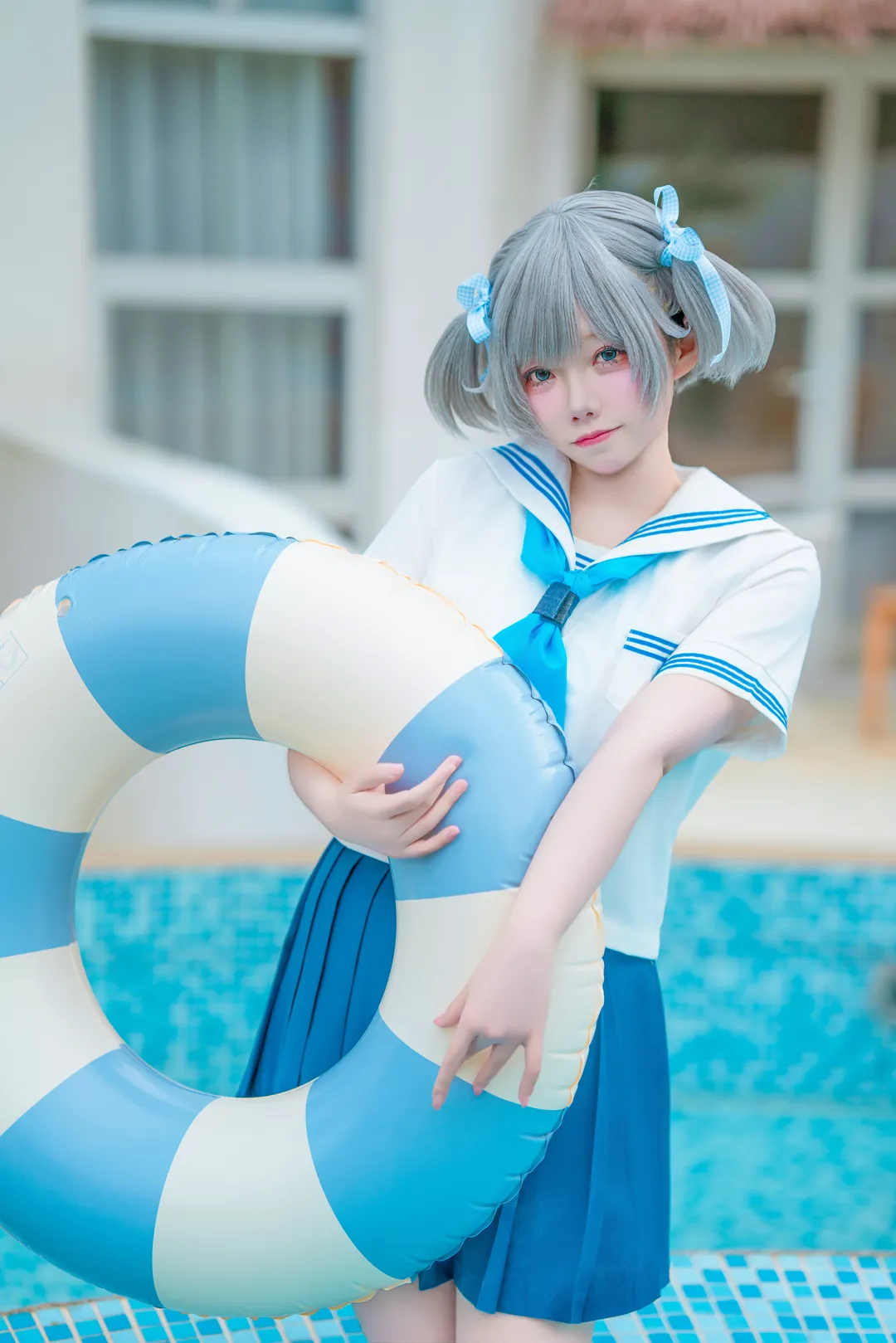 阴天泳池边的水手服JK写真拍摄记录 - 第 6 张