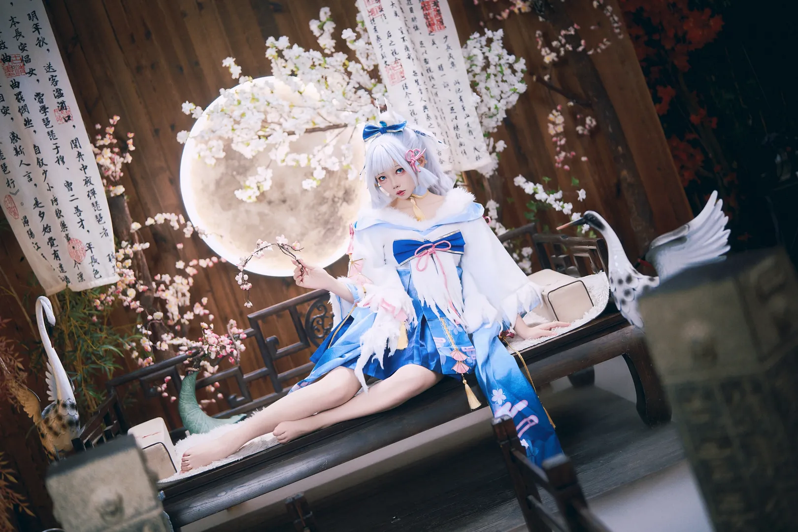 【神里绫华cos】原神白鹭公主的月下樱华 - 第 1 张