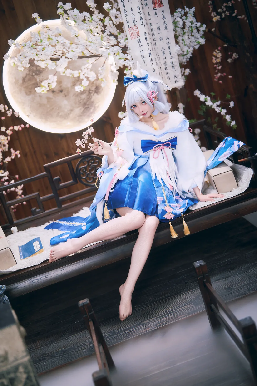 【神里绫华cos】原神白鹭公主的月下樱华 - 第 2 张