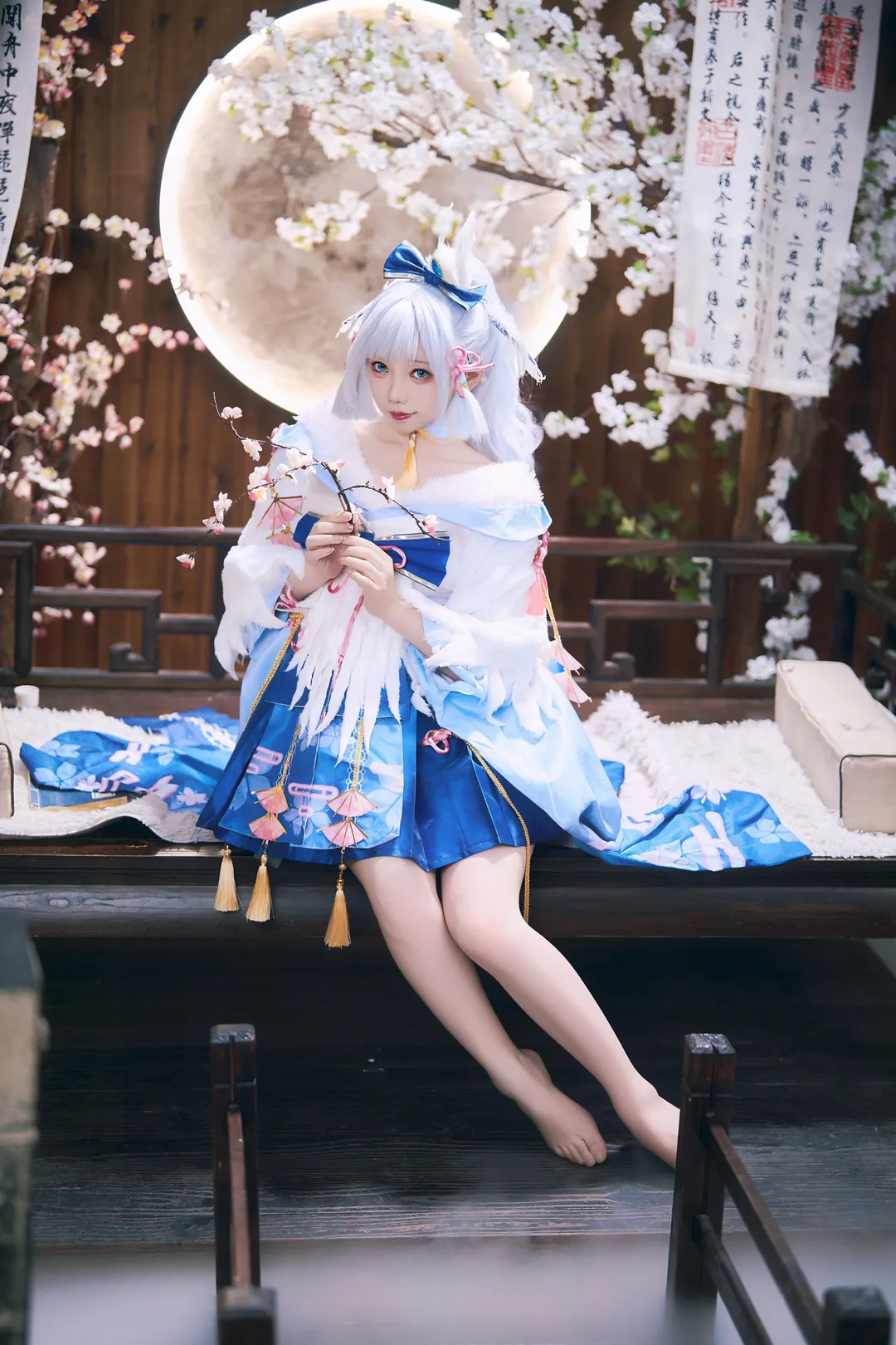【神里绫华cos】原神白鹭公主的月下樱华 - 第 3 张